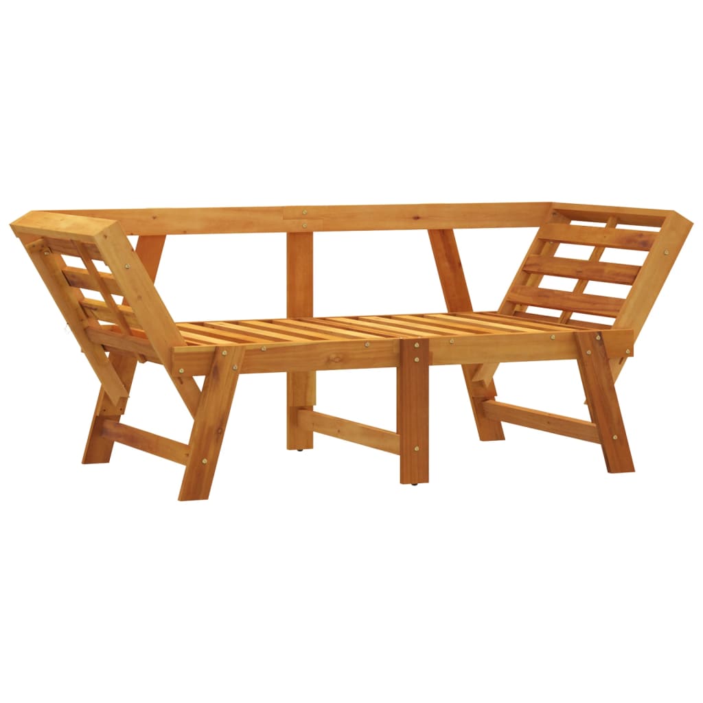 Gartenbank mit Kissen 2-in-1 Massivholz Akazie – Bild 4